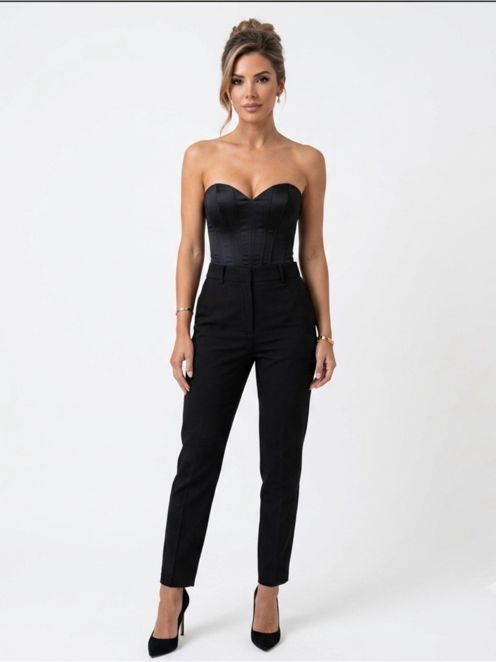 NWT Zara Black Strapless Bustier Top